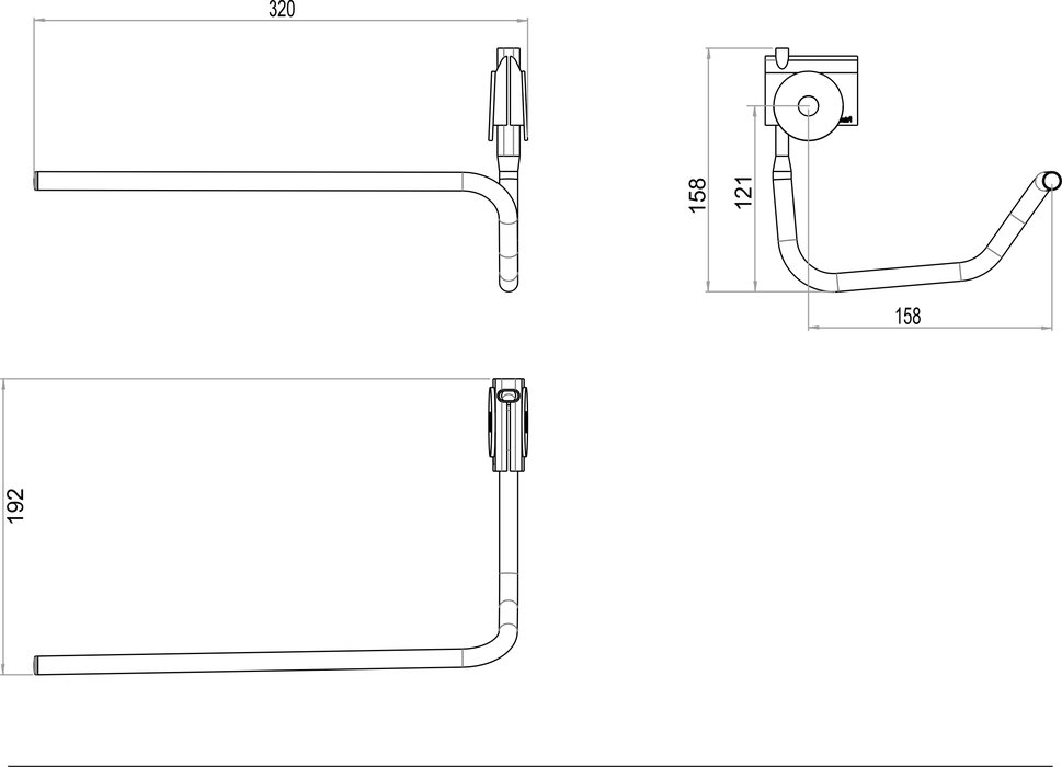 Handtuchhalter A320mm rechts zu WT V&B/LAUFEN