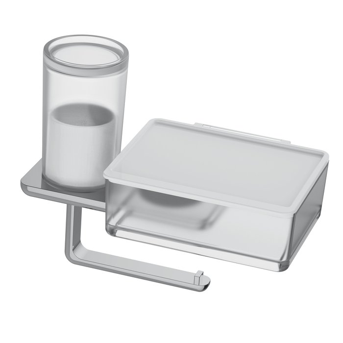 Toilet paper holder with hygiene and wet wipes box