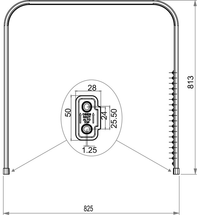 U-shaped shower curtain rail