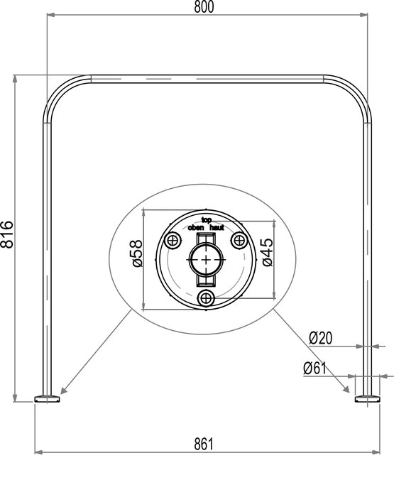 U-shaped shower curtain rod