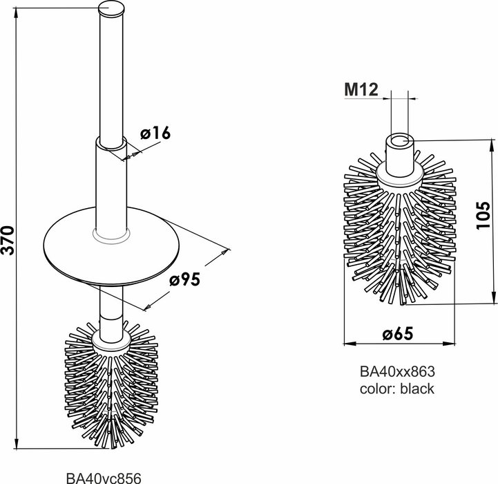 Brosse avec couvercle