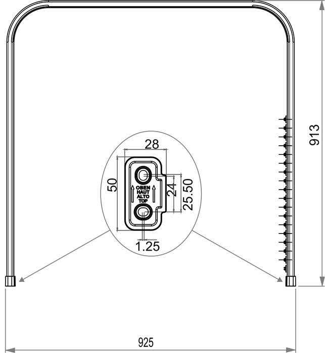 Guida della tenda doccia, modello U