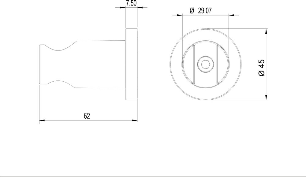 Support de douche rond avec 2 angles d'insertion