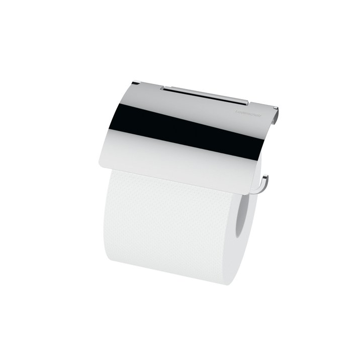 Toilet paper holder with lid