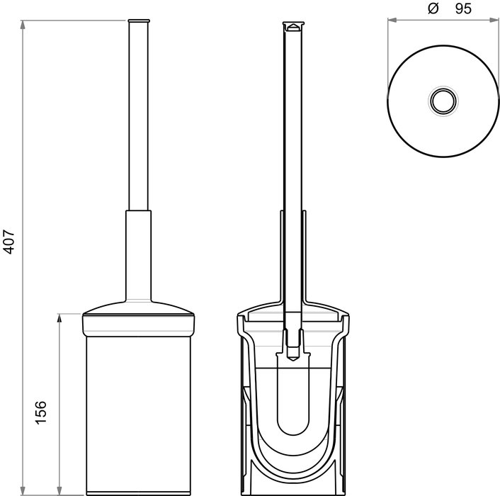 Kit spazzola WC con coperchio, modello da appoggio