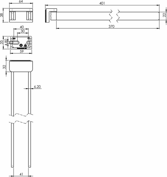 Porta asciugamani con due bracci girevoli